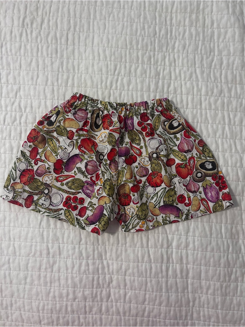 Handmade Vegetable Print Shorts